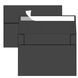 YINUOYOUJIA 50 Packs Black A7 Envelopes, 5x7 Envelopes for Invitations, Self Seal for Weddings, Graduation, Baby Shower, Birthday, Greeting Cards