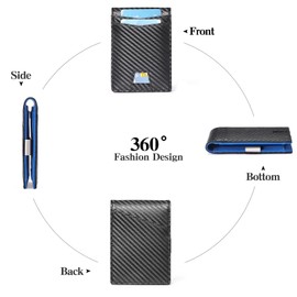 FALAN MULE Slim RFID Wallet for Mens，Money Clip Bifold Leather Wallet Minimalist Bifold Front Pocket Mens Wallet with ID Window