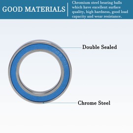 QUARKZMAN 6803-2RS 17 x 26 x 5 mm Ball Bearings x 2 Pieces Chrome Steel for Machines and Tools ABEC3 with High Hardness Double Sealed