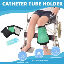 WEEOATAR Leg Bag Holder Urinary Catheter Supplies, Breathable and Easy to Use Catheter Stabilization Device with Pocket for Urine Collection Bags for Men and Women (Black)