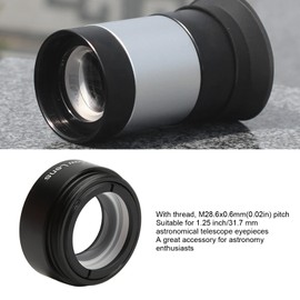 ASHATA Barlow Lens 5X,1.25 Inch Barlow Lens with M28.6 Threaded Interface,Microscope Auxiliary Objective Lens,for Astronomical Telescope Eyepieces