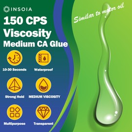 Medium CA Glue, 20g Premium Cyanoacrylate Super Glue Quick Fix 150 CPS Viscosity Adhesive for Woodturning, Pen Turning, Hobby Models, Lapidary, Acrylic, Nails&More