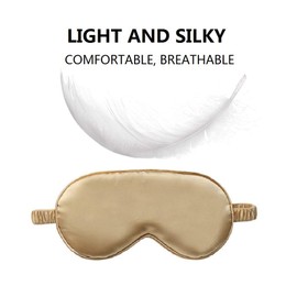 LCBD Silk Satin Sleeping Eye Mask, Gold Sleep Eye Night Blindfold for Women and Men, Eyeshade Cover With Satin Hair Scrunchies and Ear Plugs, Wedding Bridesmaid Gift