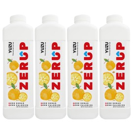 Zerup Zero Sugar Yuzu Syrup, Sugar-Free Water Enhancer, Zero Calories and Sugar, Keto Friendly, Refreshing with Sparkling Water, Ideal for Soda, Tea, Coffee, Shakes, Smoothies, Desserts, Yoghurt, Indulgent Taste 33.8 Oz (1L), Pack of 4