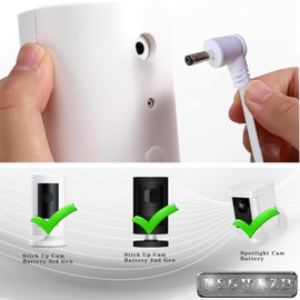 33 FT Camera Power Cord for Ring Stick Up Cam Plug-in Battery Charger, Weatherproof Extension Cable Flat