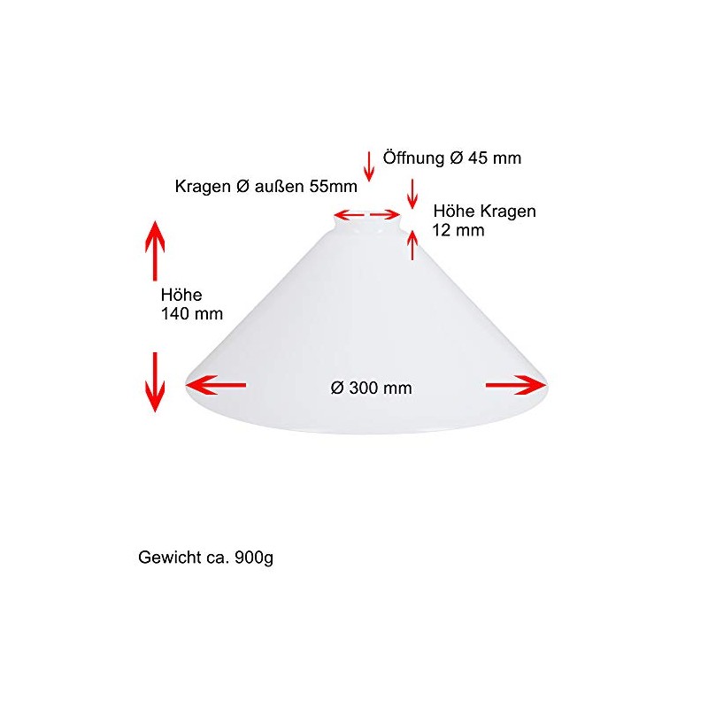 Cobbler Shade Diameter 300 mm White Replacement Glass Lamp Shade