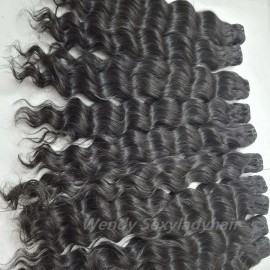Best Quality 14a Grade Human Hair Bundles Bone Straight Original Burmese Curly Human Hair Wigs Bundles Supplierstyle: Body Wave, color: Black, Stretched Length: 12 inches