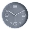 Topkey 8â Round Silent Wall clock Easy Read Big Numbers Kitchen Modern Non-ticking Decorative Wall Clock for Bedroom Office school- Grey