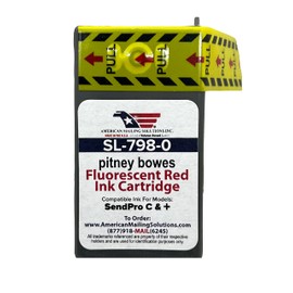 PB SendPro SL-798-0 Replacement Red Fluorescent Ink Cartridge for All SendPro Postage Meters