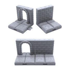 Locking Dungeon Tiles - Pillar Room, Terrain Scenery Tabletop 28mm Miniatures Role Playing Game, 3D Printed Paintable