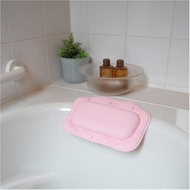 Croydex (BG2070-23) Bath Pillow, Pink (BG2070-23), Non-slip Bath Pillow, 8.3 x Width 11.8 x Thickness 1.2 inches (21 x 30 x 3 cm), 4.9 oz (140 g), 3 Suction Cups for Secure, Machine Washable, PVC,