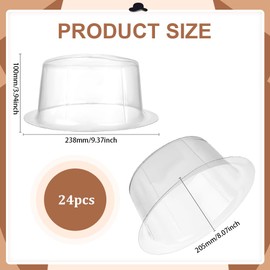 BENECREAT 24 Pcs Plastic Hat Holder, Plastic Hat Supports Display Organizer Racks Stands, Hat Inserts Cap Display Holder for Cowboy Fedora, Bucket Hats, Heads Reshaper Moldes