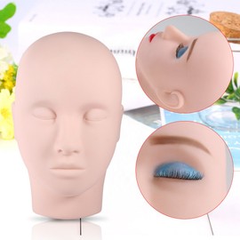 Make Up Mannequin Head, Training Mannequin Flat Head Practice Make Up Manikin Cosmetology Model for Eyelash Extension Face Massage Techniques Massage Practice Acupuncture Training Head Hairdresser