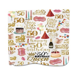 PXTIDY 50th Birthday Kitchen Towel Celebrate 50 Years Tea Towel Hello 50 Fabulous 50th Blessed Dish Cloth