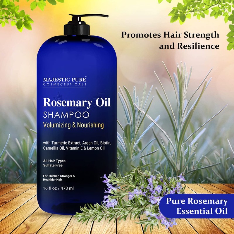 Majestic Pure Rosemary Oil Shampoo for Hair Growth - Volumizing