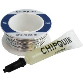 Chip Quik SMDIN52SN48 Indium Solder Wire (In52/Sn48) 0.031" diameter - 10 ft with 2cc SMD291 flux