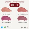 Kit 4 Tonos Labiales Líquido Mate Bissú