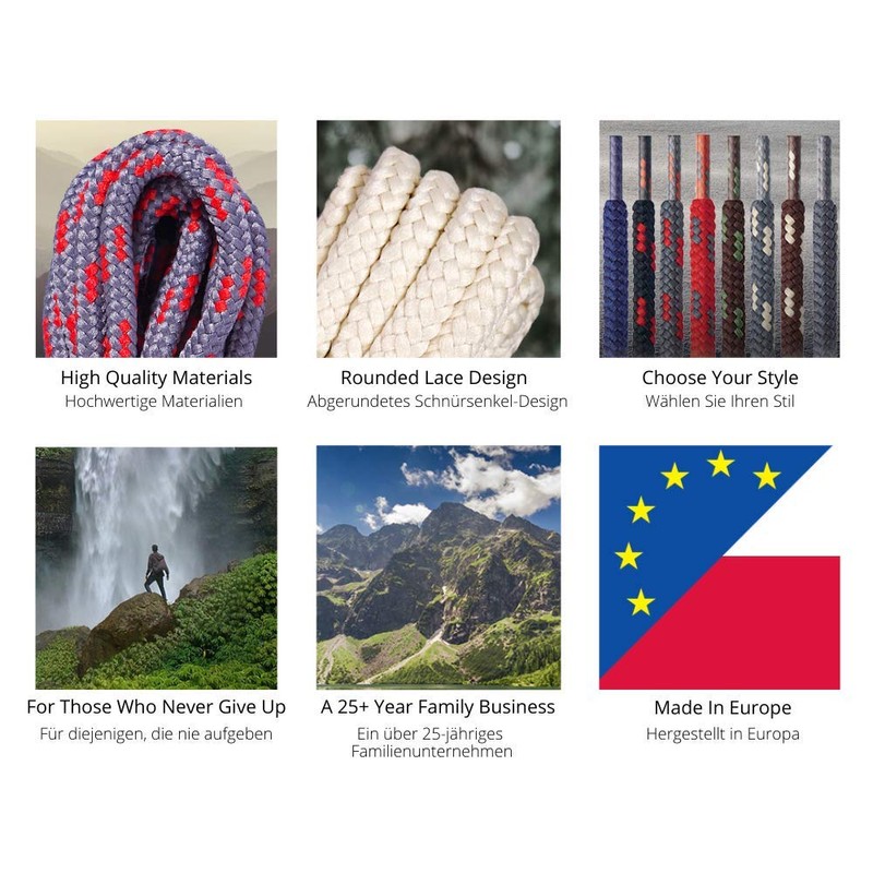 Mountval Laces, Performance Shoe Laces For Hiking Outdoor Boots (72