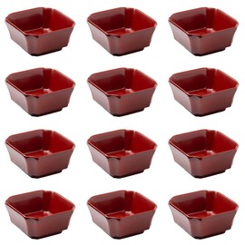 Thunder Group 1002SP Octagonal Small Bowl, Width 3.1 inches (7.8 cm), Height 1.5 inches (3.9 cm), Set of 12, Lacquerware Melamine Tableware, Japanese Tableware, Dishwasher Safe, Crack-Resistant,