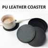 10 Pieces Black Coasters, Thermal Insulation Coasters, Pu Leather Coasters,