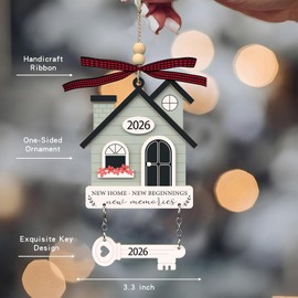 New Home Gifts Ornament 2026 House Warming Gifts Wooden Hanging Houses New Home Housewarming Presents Homes for Couple Keepsake for First Homes Beginnings for Women Family Friends Gift Ideas