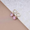 TseenYi Pink Crystal Square Drop Earrings Pink CZ Square Earrings
