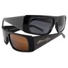 Black Flys Fly Straight Sunglass Shiny Black w/Smoke Polarized Lens