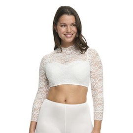 Susa Women's Dirndl Blouse 3/4 Sleeve, White