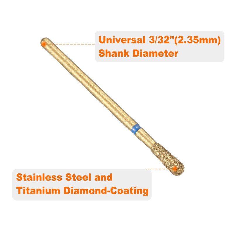 sourcing map 8pcs 120-140 Grits Diamond Grinding Bit 3.1mm Match