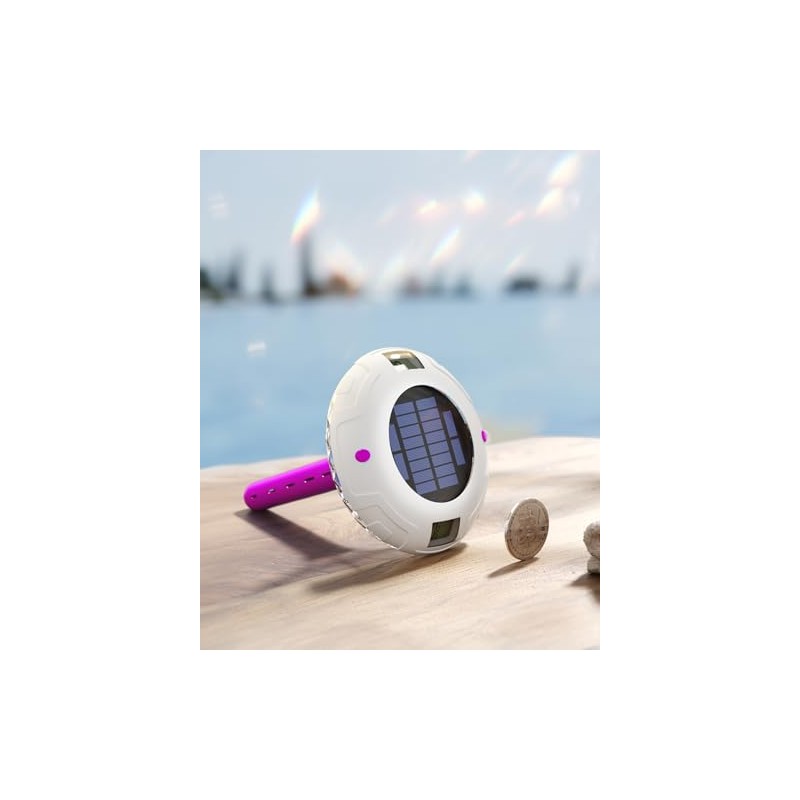 Solar Digital Pool Light with Dual LCD Screens, Easy to