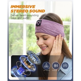 Perytong Sleep Headphones Bluetooth Headband, Headband Headphones for Sleeping, Running, Yoga, Fitness, Travel, Meditation, Headphones Suitable for Side Sleepers, Gift for Men Women, Tech Gadgets
