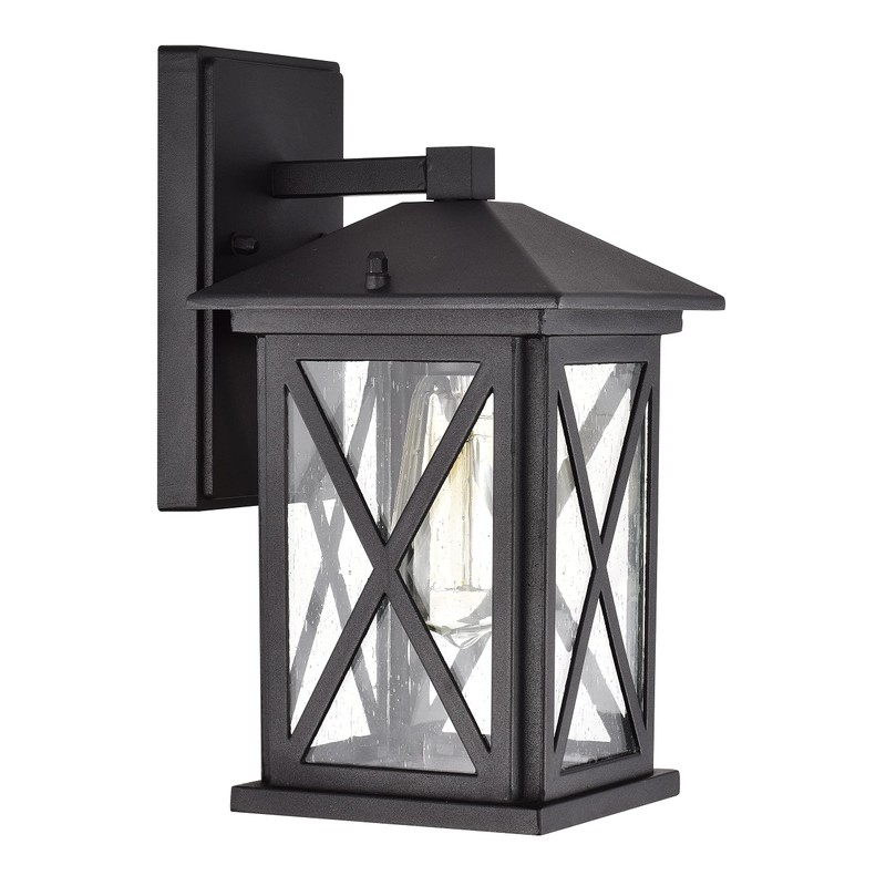 Chloe Lighting VINCENT Transitional 1 Light Textured Black Outdoor Wall