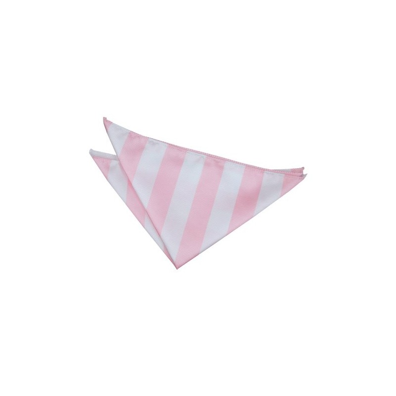DQT Premium Woven Microfibre Striped Baby Pink and White Men's