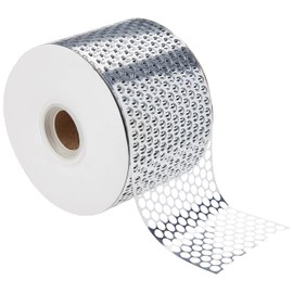 C.E. Pattberg CHICAGO Perforated Ribbon - Silver, 45 m Gift Band For Wrapping And Decorating, 80 mm Width, Metallic Ribbon For Weddings, Easter, Christmas, Birthdays, Crafting Ideas And Decorations