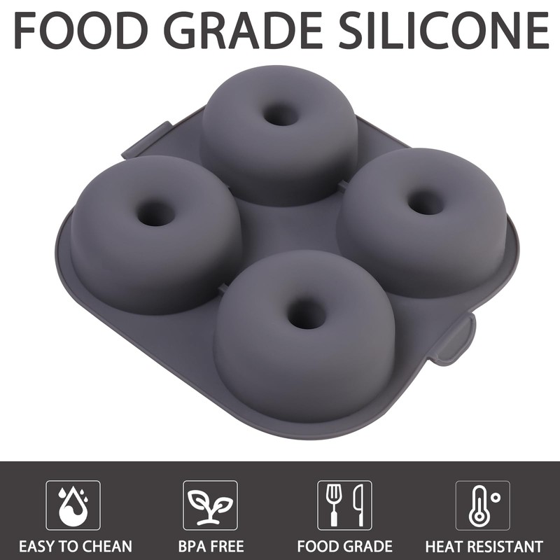 Butabeishy Silikon Donut-Backform, 2 Stück Antihaftbeschichtet Backform für Heißluftfritteuse, 4
