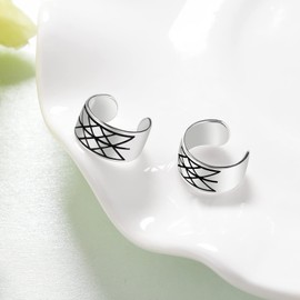 Norse Viking Runes Earrings for Men Women 925 Sterling Silver Rune Ear Cuff Viking Rune Earrings Viking Jewelry