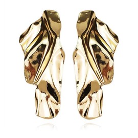 XYAYOU Simple Irregular Alloy Geometric Statement Large Metal Earrings for Women Jewelry Gifts (gold)