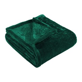 Superior Classic Solid Fleece Blanket, Thick, Cozy, Warm Blankets, Velvety Soft Plush Bedding and Sofa Throw, Cute Bedroom Decor, Fuzzy Cover, Medium Weight Comfort Essentials, Full/Queen, Evergreen