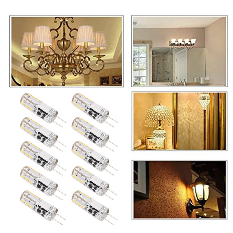 10Pcs G4 LED Bulbs 24LED 1.2W Bi Pin Light Source