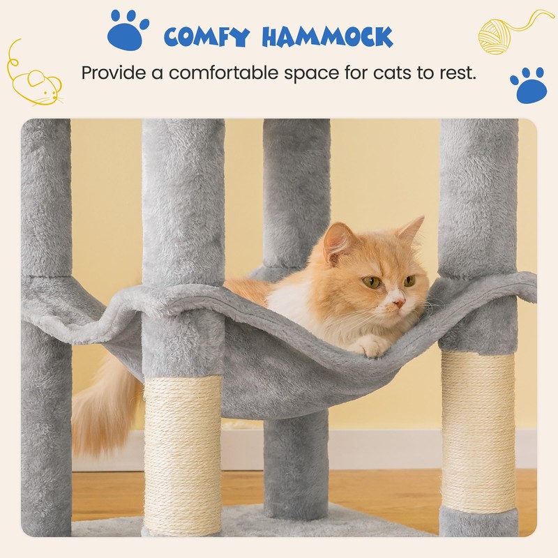 MWPO 63.8 inches Multi-Level Cat Tree for Large Cats with