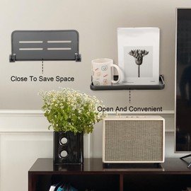 MBAIYO 3 Pack RV Aluminum Fold Down Wall Shelf, Sturdy Wall-Mounted Folding Shelf Foldable Camper Accessory for Bathroom Kitchen Bedroom Organization RV Furniture Parts Hardware for Inside