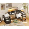 Casaottima L Shaped Desk with Drawers & File Cabinet, 55