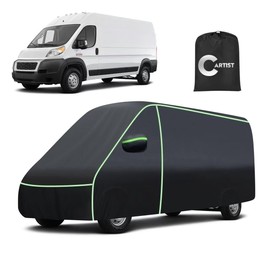 Car Cover for Ram ProMaster 2014-2025 2026 All Weather Van 4-Door Car Covers, Outdoor UV Protection Waterproof Full Car Cover for ProMaster Accessories with Zipper & Reflective Safety Strips