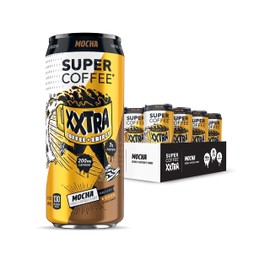 Super Coffee XXTRA, Keto Protein Coffee (0g Added Sugar, 7g Protein, 130 Calories) [Mocha] 15 Fl Oz, 12 Pack | Iced Smart Coffee Drinks - SoyFree GlutenFree