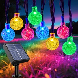 Solar String Lights Outdoor, 33FT 100 LED Solar Globe String Lights with 8 Lighting Modes, IP65 Waterproof Solar Powered Patio Lights, Dimmable Solar Light for Garden, Yard, Party Decor(Multicolor)