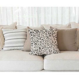 Throw Pillow Cover 18x18 Cute Snow Leopard Pattern Black Watercolor Hand Paint White Spots Farmhouse Decorative Throw Pillow Cover Square Cushion Case for Home Sofa Couch Decoration