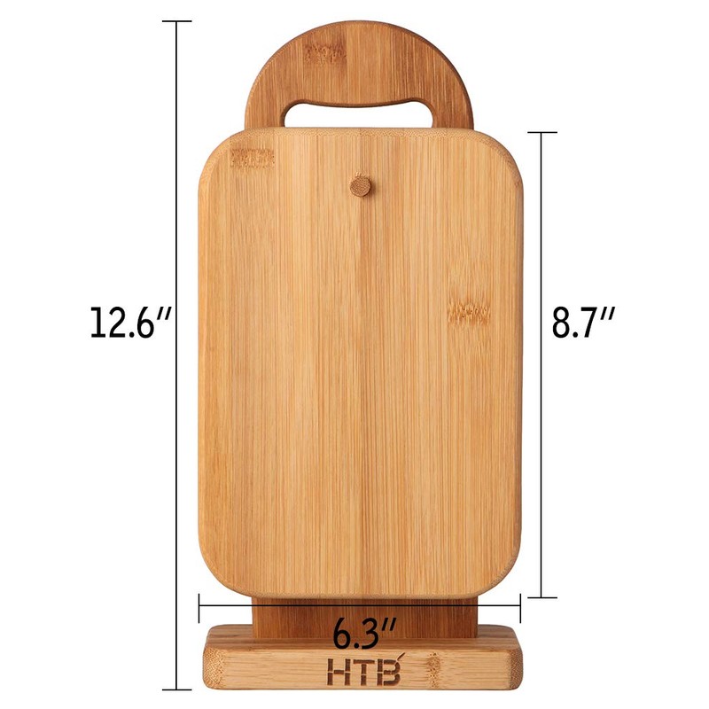 Bamboo Cutting Board Set for Kitchen,Small Cutting Boards with Holder,Serving