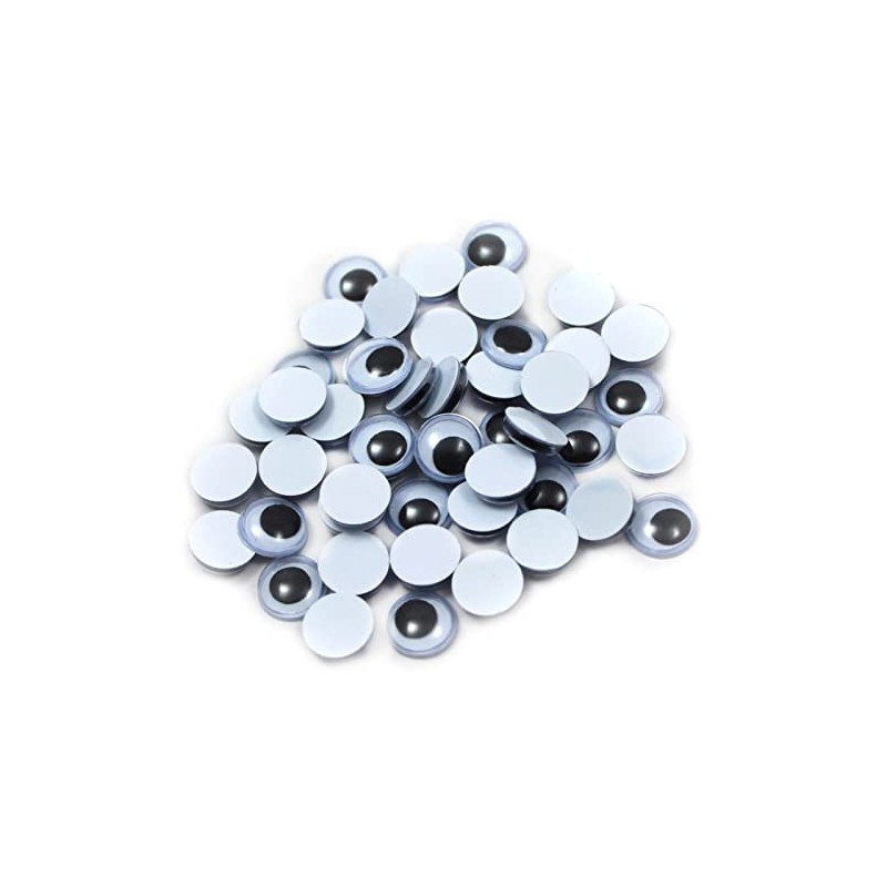 Charles Leonard Inc., Wiggle Eyes, Round, 10mm, Black, 50/Bag (64510)