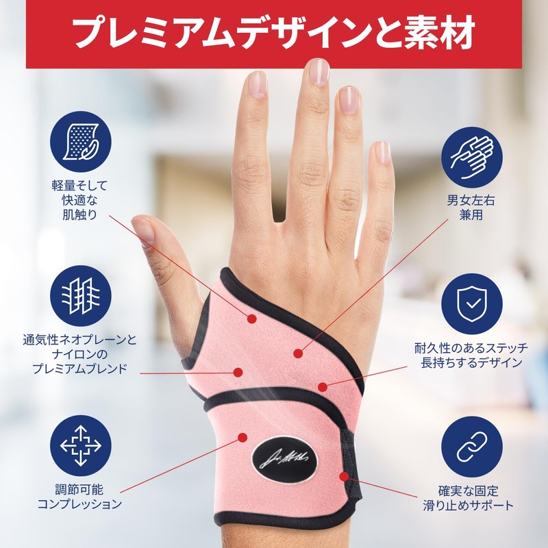 Dr. Arthritis Doctor Developed Wrist Support Wrist Protection [Pink Pack