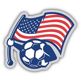 JJH Inc Magnet USA Flag Football Ball Soccer Flexible Vinyl Magnet Waterproof Car Magnetic Bumper Sticker 5"